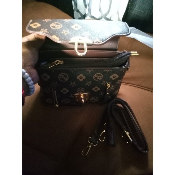 Womens Small Brown & Gold Stylish Handbag with Strap...(H1) - Picture 3 of 6